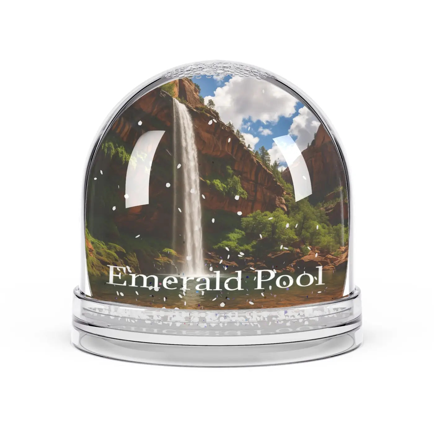 Sparkling Snow Globe - Enchanted Waterfall Scene - DipaliZ