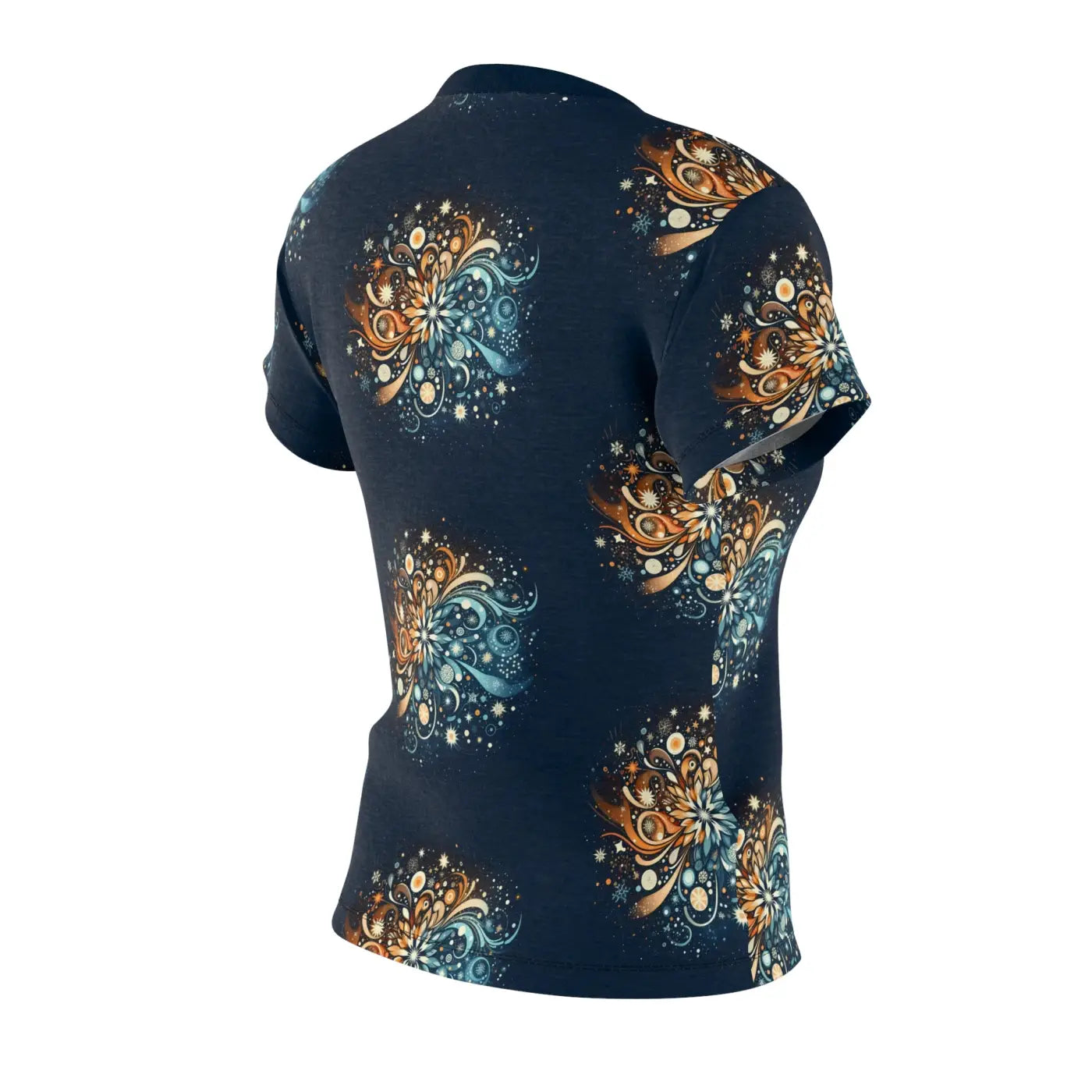 Snowflake Pattern Cut and Sew Tee - Polyester Style - DipaliZ