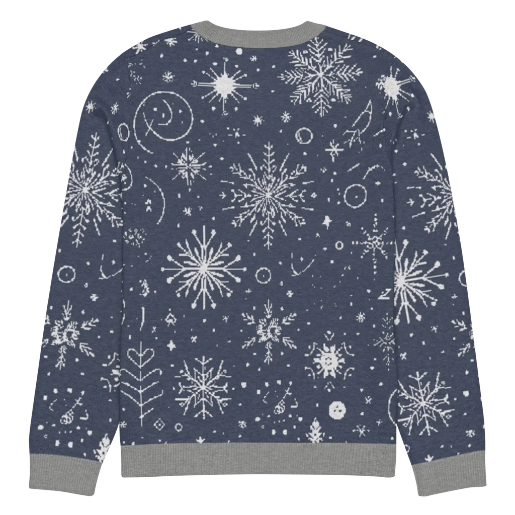 Chic Snowflake Knitted Crew Neck - Navy Blue Winter - DipaliZ