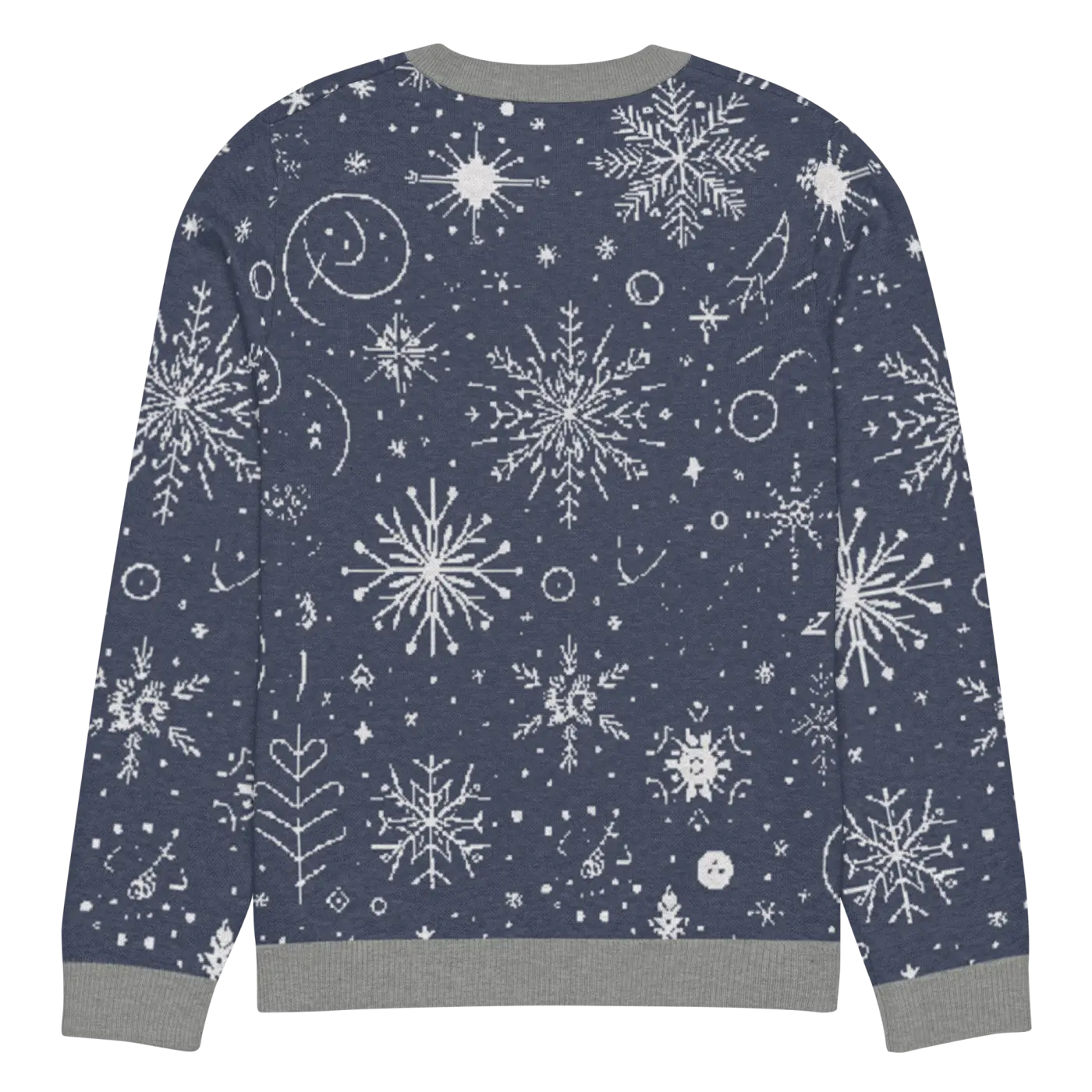 Chic Snowflake Knitted Crew Neck - Navy Blue Winter - DipaliZ