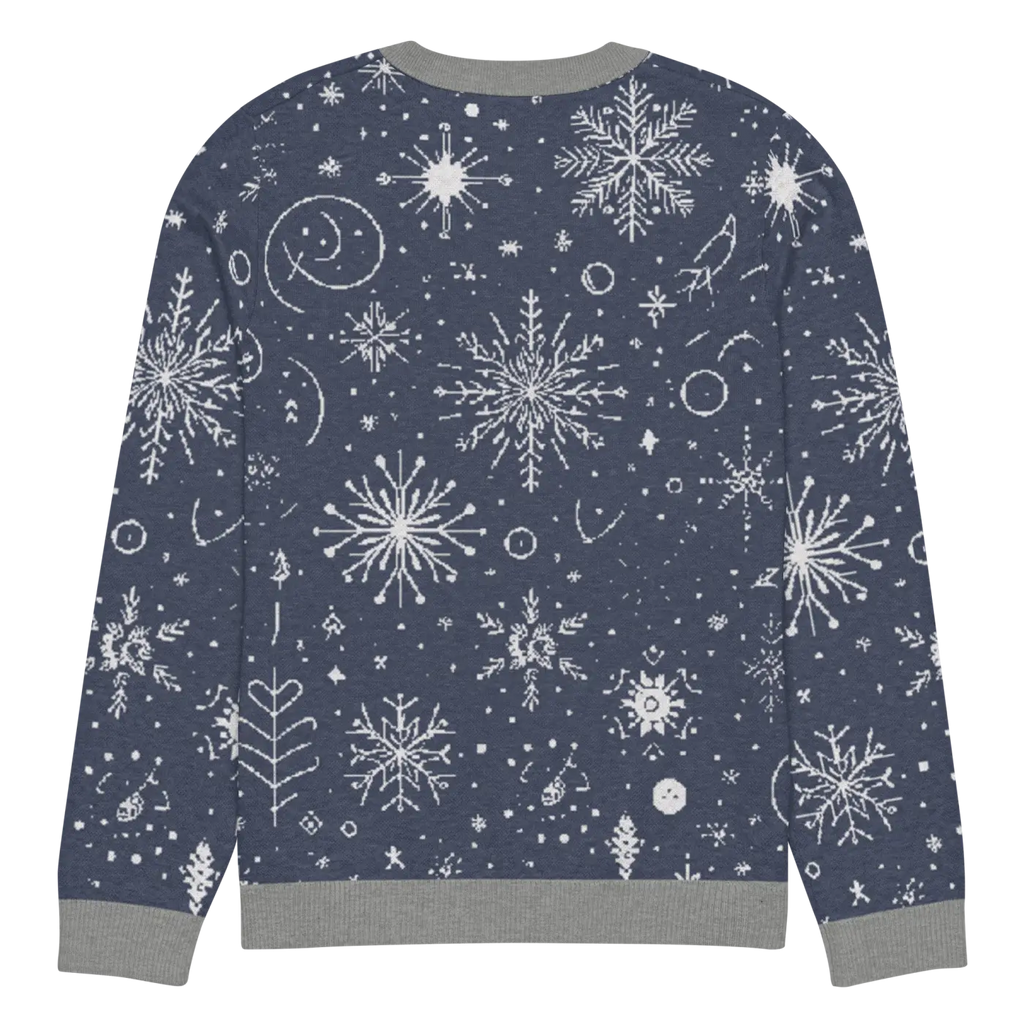 Chic Snowflake Knitted Crew Neck - Navy Blue Winter - DipaliZ