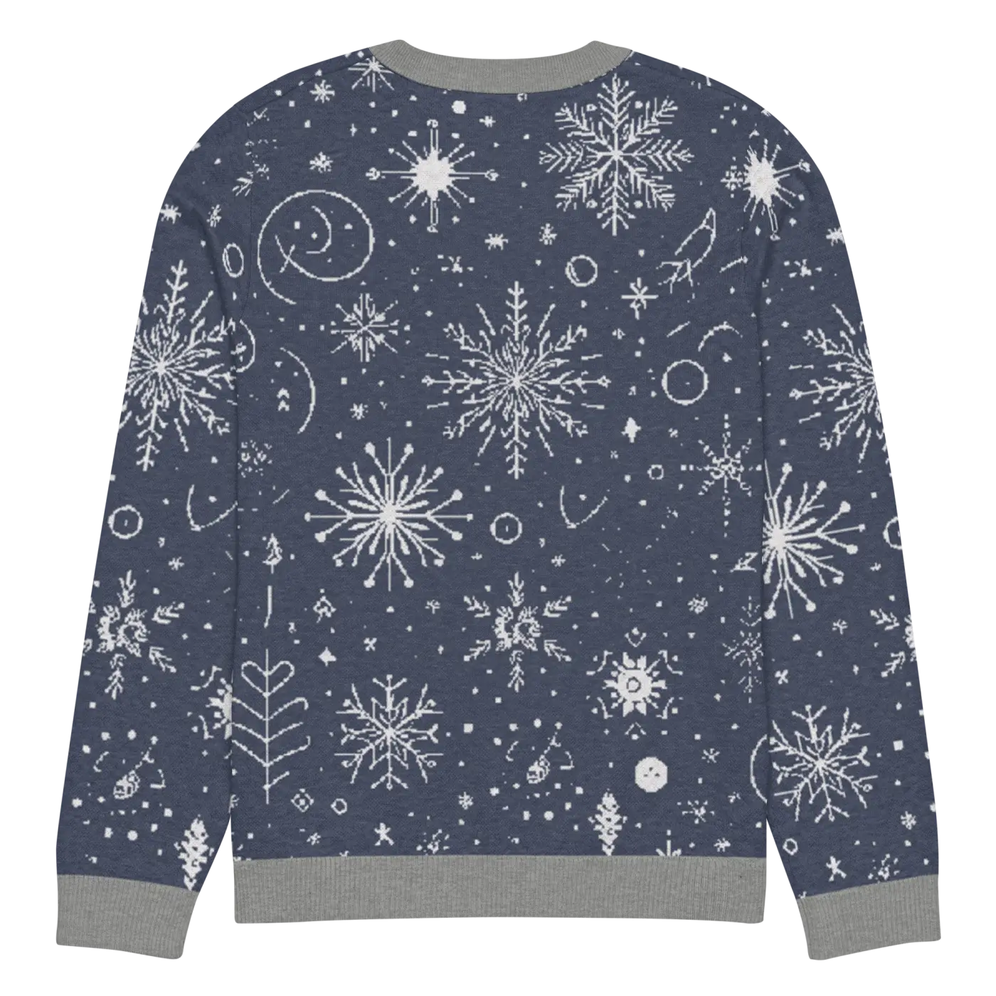 Chic Snowflake Knitted Crew Neck - Navy Blue Winter - DipaliZ