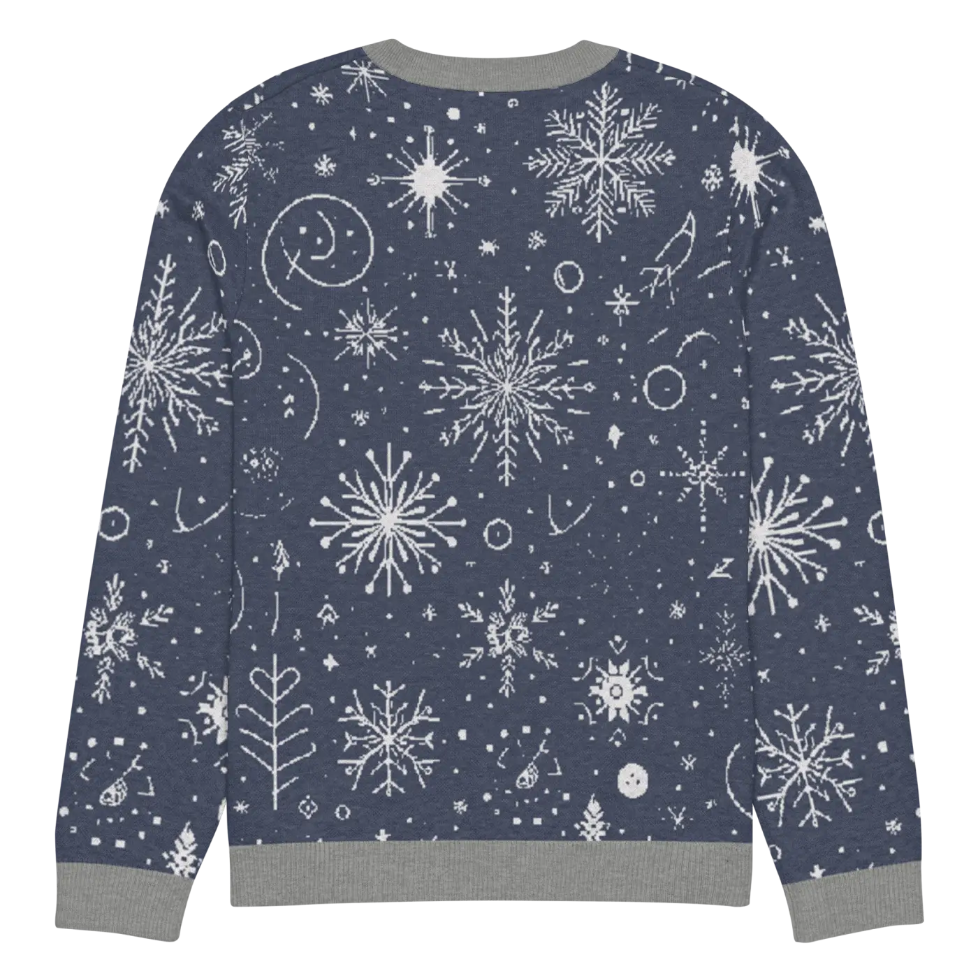 Chic Snowflake Knitted Crew Neck - Navy Blue Winter - DipaliZ