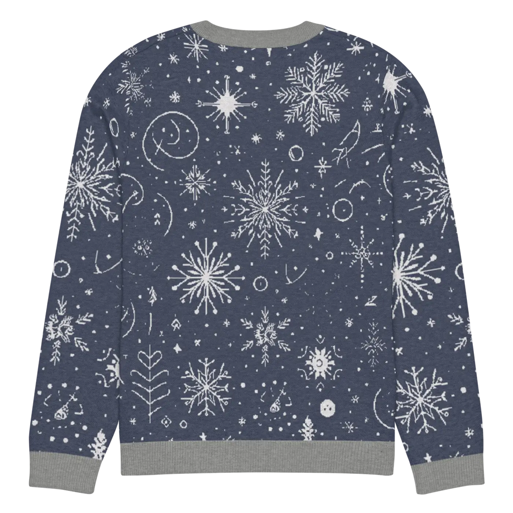 Chic Snowflake Knitted Crew Neck - Navy Blue Winter - DipaliZ