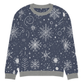 Chic Snowflake Knitted Crew Neck - Navy Blue Winter - DipaliZ