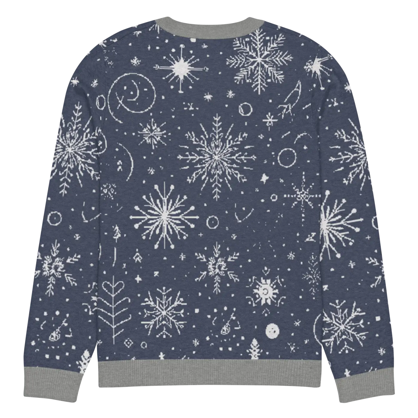 Chic Snowflake Knitted Crew Neck - Navy Blue Winter - DipaliZ