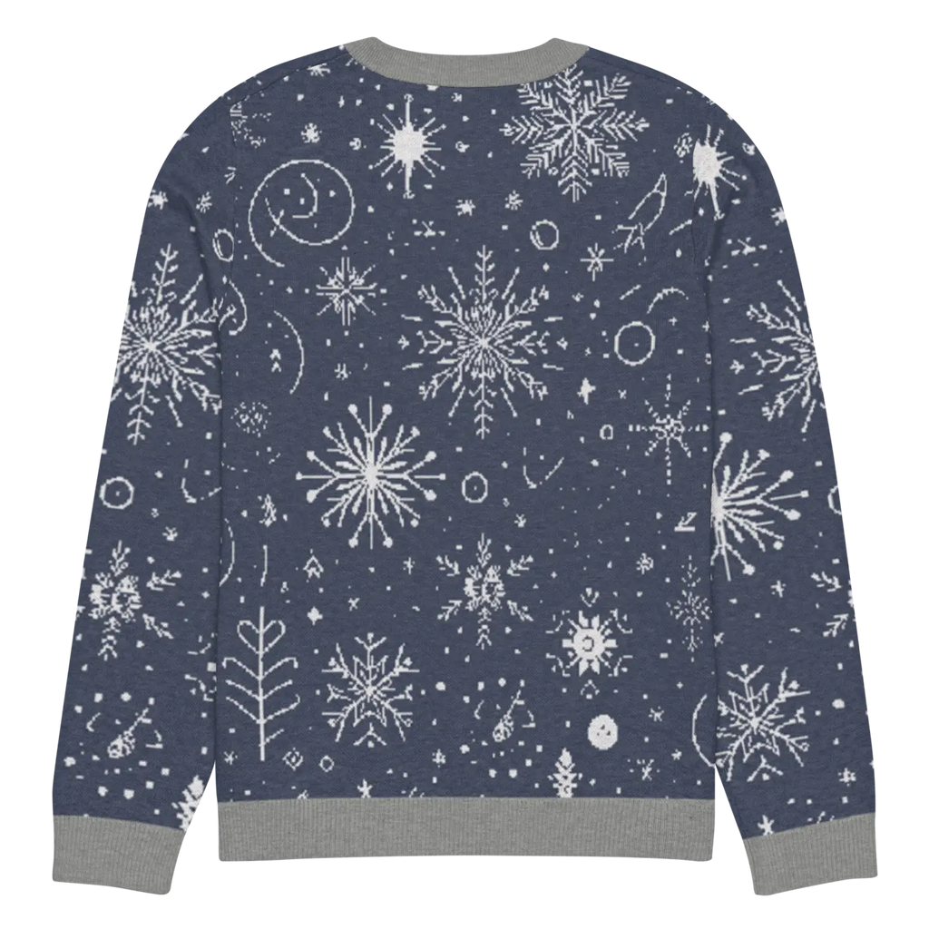 Chic Snowflake Knitted Crew Neck - Navy Blue Winter - DipaliZ