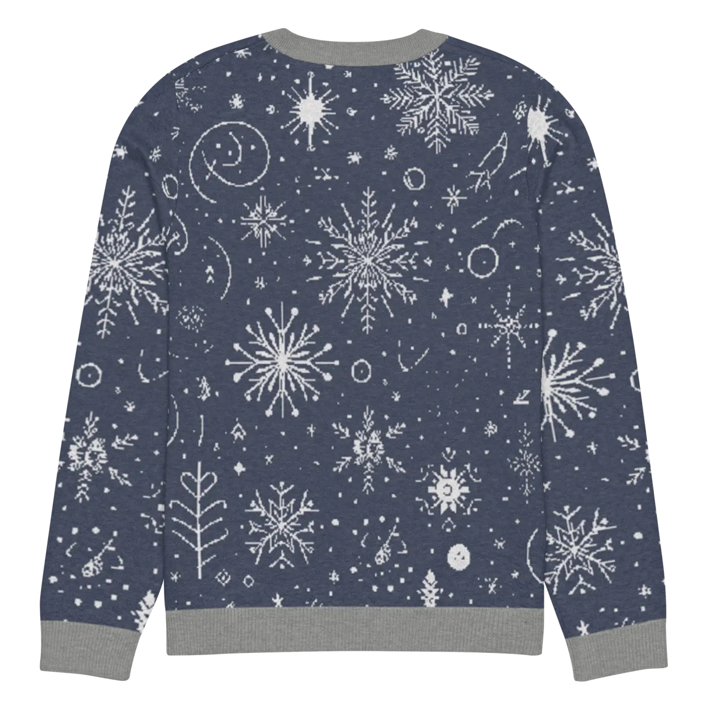 Chic Snowflake Knitted Crew Neck - Navy Blue Winter - DipaliZ