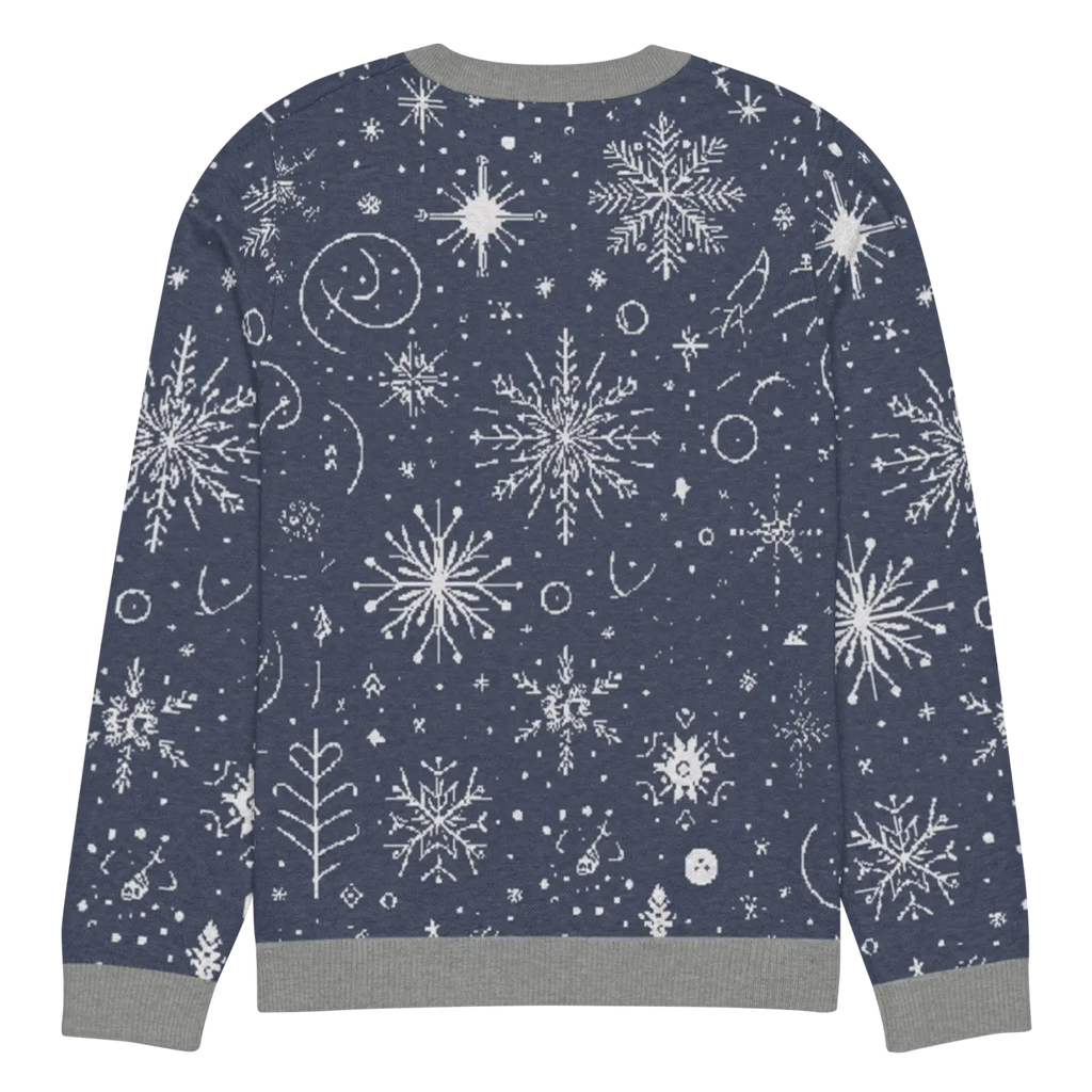 Chic Snowflake Knitted Crew Neck - Navy Blue Winter - DipaliZ