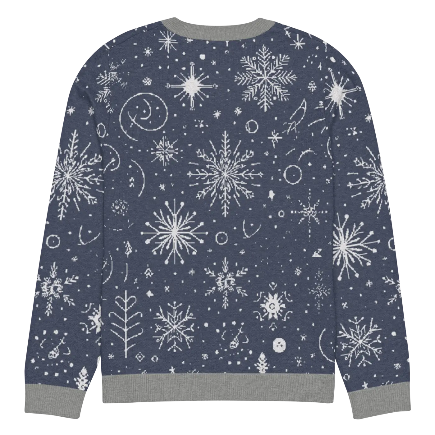 Chic Snowflake Knitted Crew Neck - Navy Blue Winter - DipaliZ