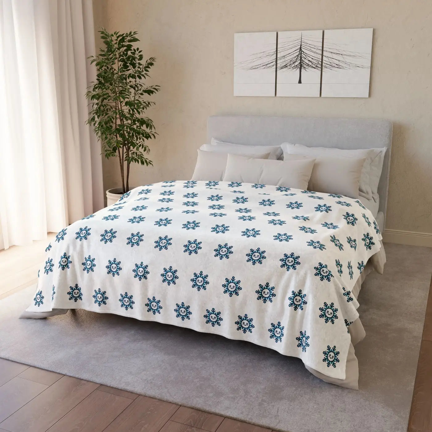 Cozy Snowflake Blankets - Polyester Winter Warmth - DipaliZ