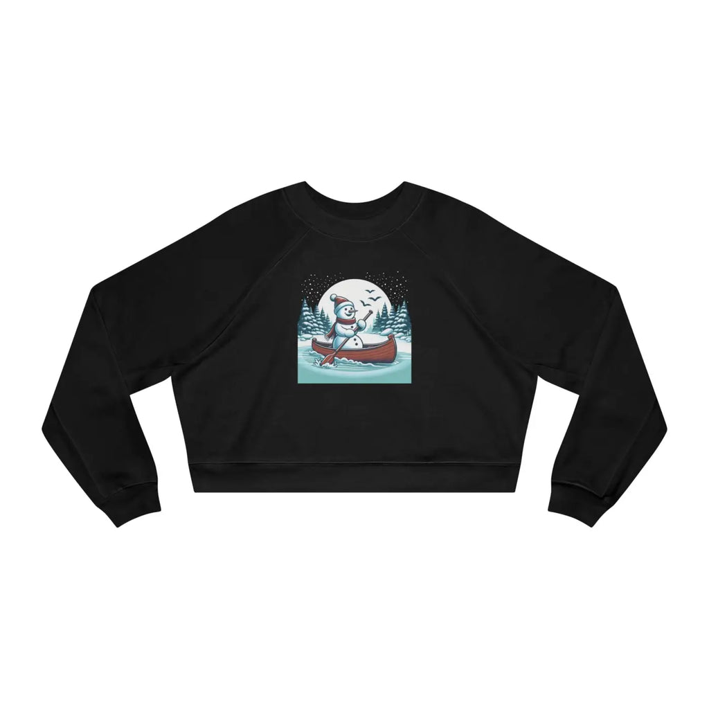 Snowman Canoe Wonderland Cropped Fleece - Cozy Winter - DipaliZ