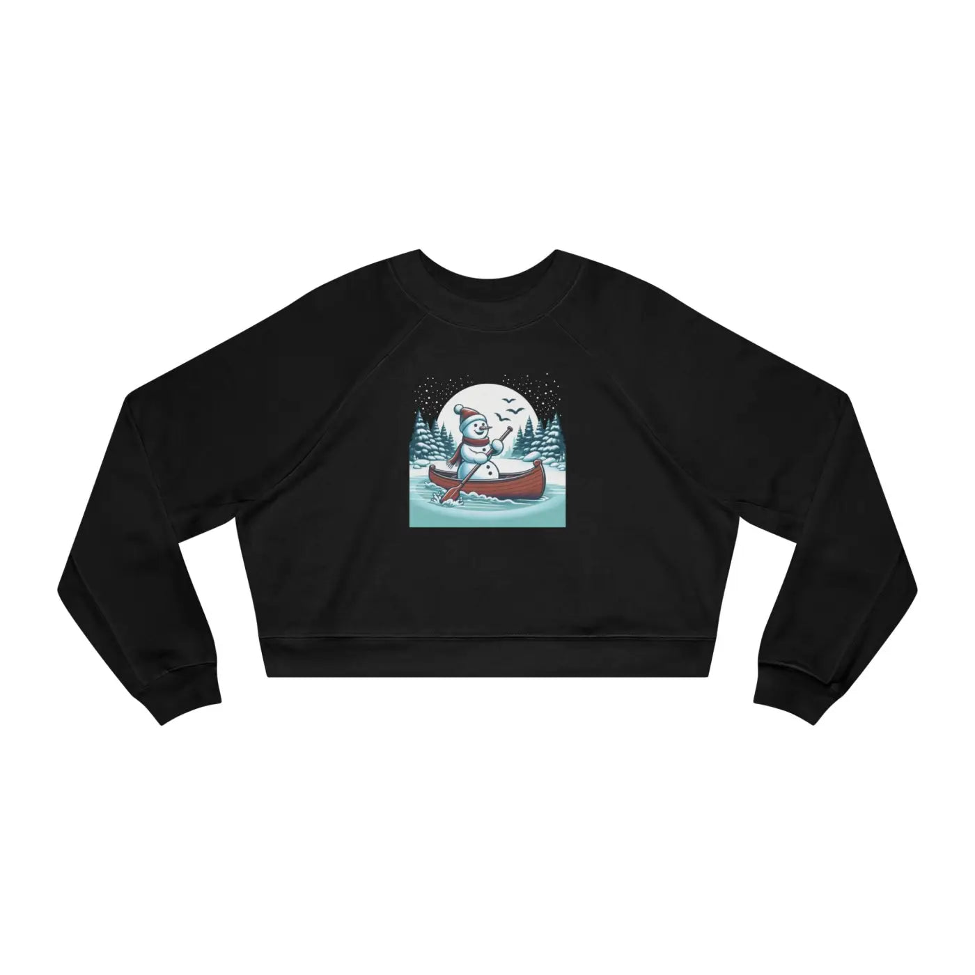 Snowman Canoe Wonderland Cropped Fleece - Cozy Winter - DipaliZ