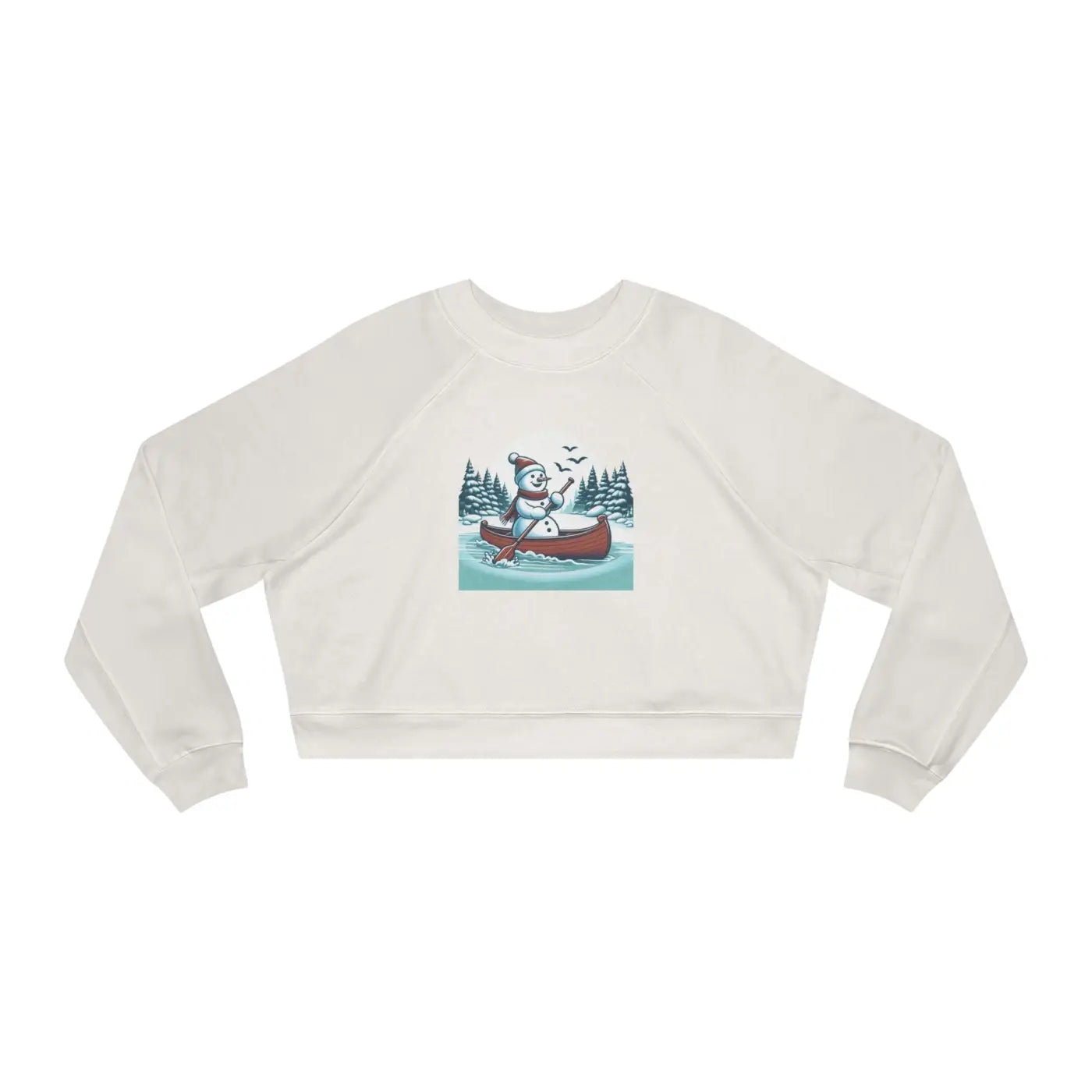 Snowman Canoe Wonderland Cropped Fleece - Cozy Winter - DipaliZ