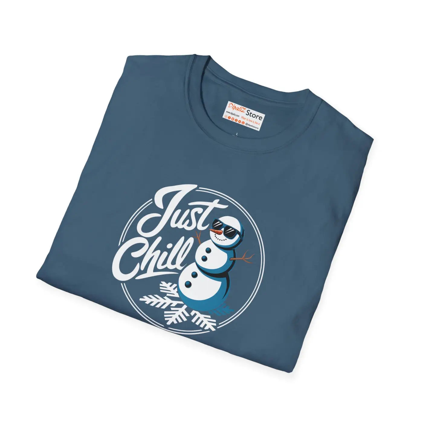 Unisex Ring-Spun Cotton T-Shirt - Snowman Motif - DipaliZ