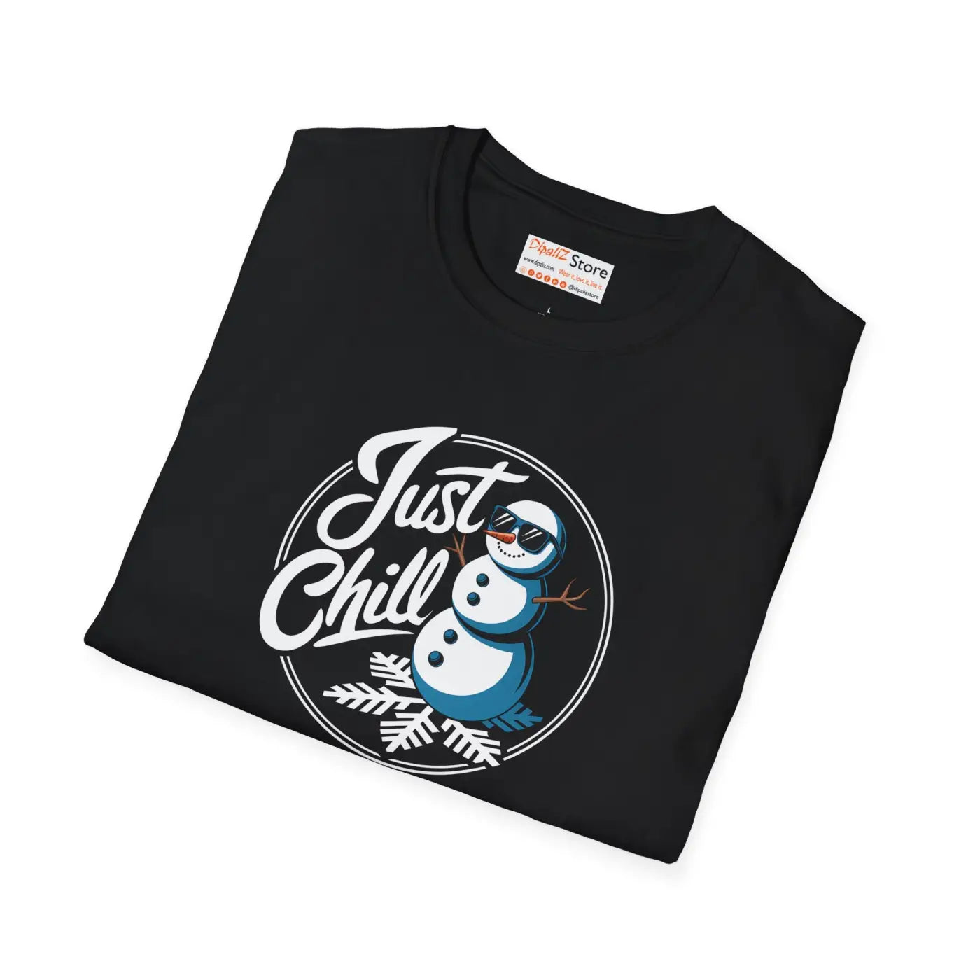 Unisex Ring-Spun Cotton T-Shirt - Snowman Motif - DipaliZ