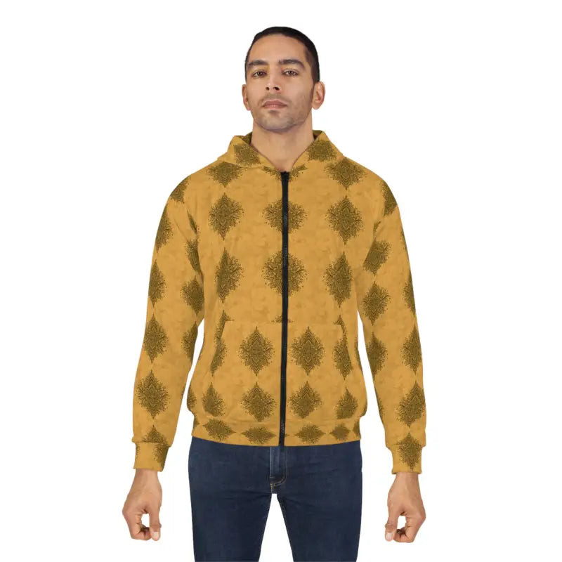 Mandala Pattern Hoodie - White Lines Bold Design - DipaliZ
