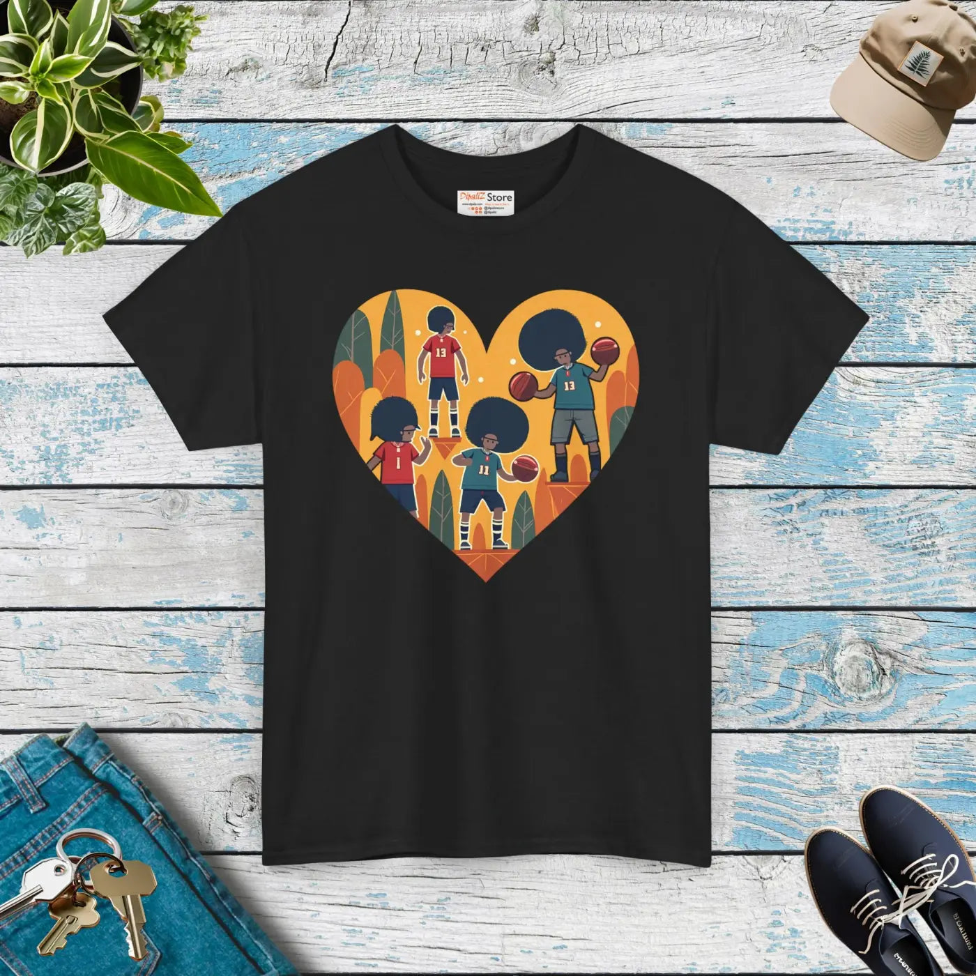 Soccer Heart Unisex Tee - Heavy Cotton for Fans - DipaliZ