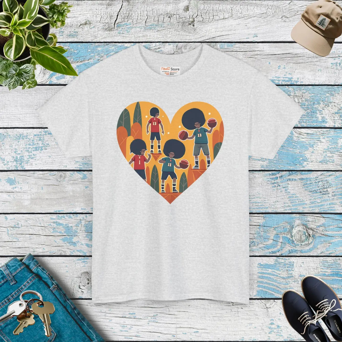Soccer Heart Unisex Tee - Heavy Cotton for Fans - DipaliZ