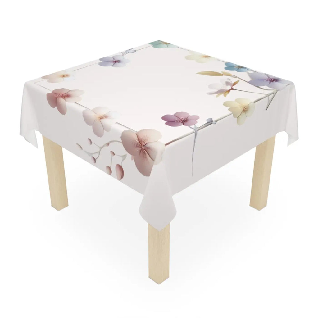 Pink Tablecloth - Delicate Flowers One Sided Print - DipaliZ