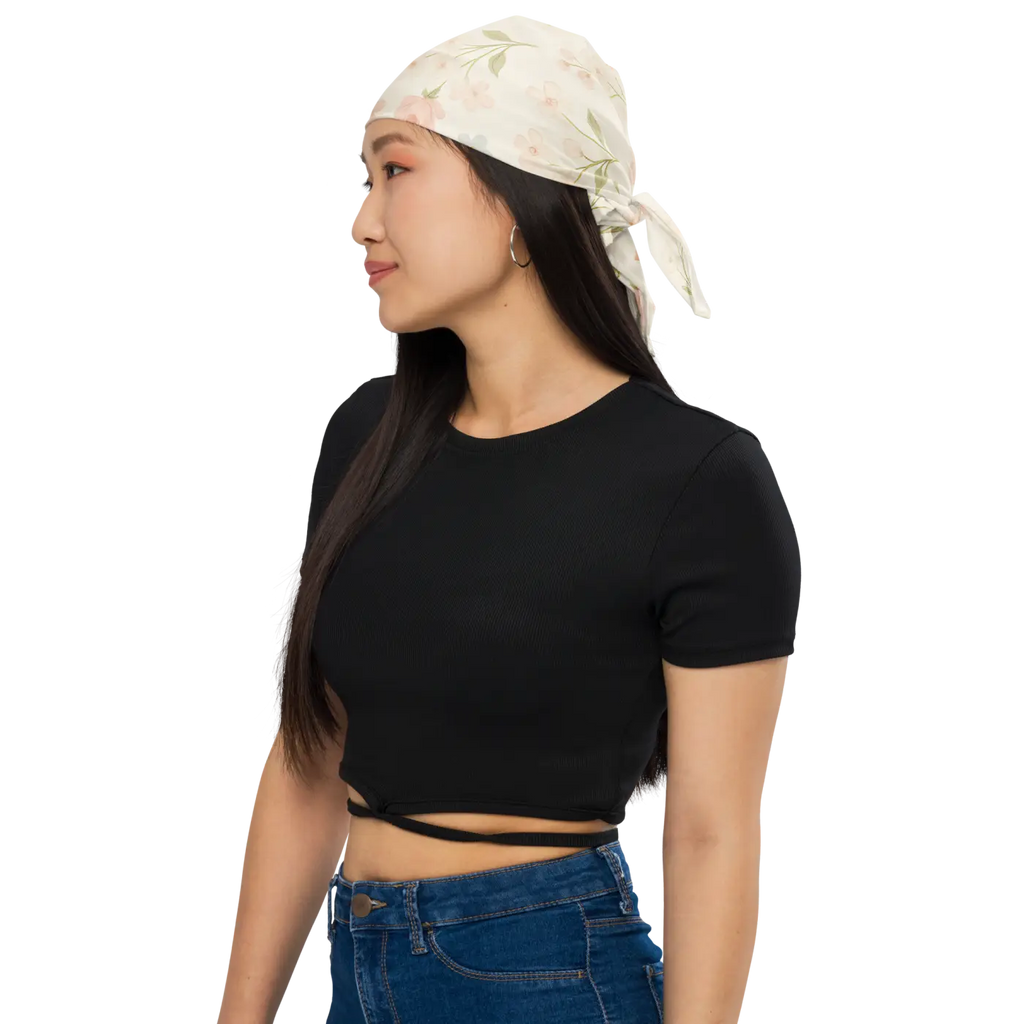 Soft Floral All-Over Print Bandana - Lightweight Style - DipaliZ