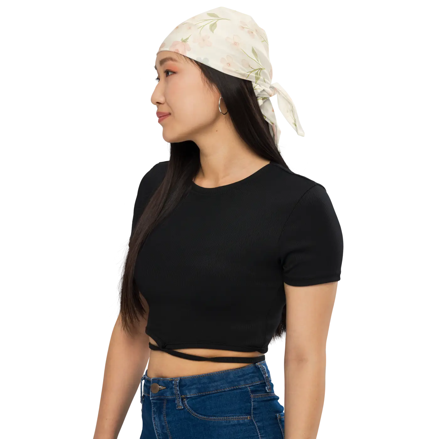 Soft Floral All-Over Print Bandana - Lightweight Style - DipaliZ