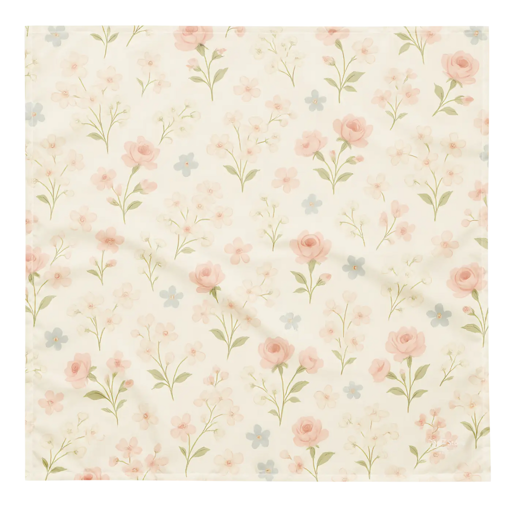 Soft Floral All-Over Print Bandana - Lightweight Style - DipaliZ