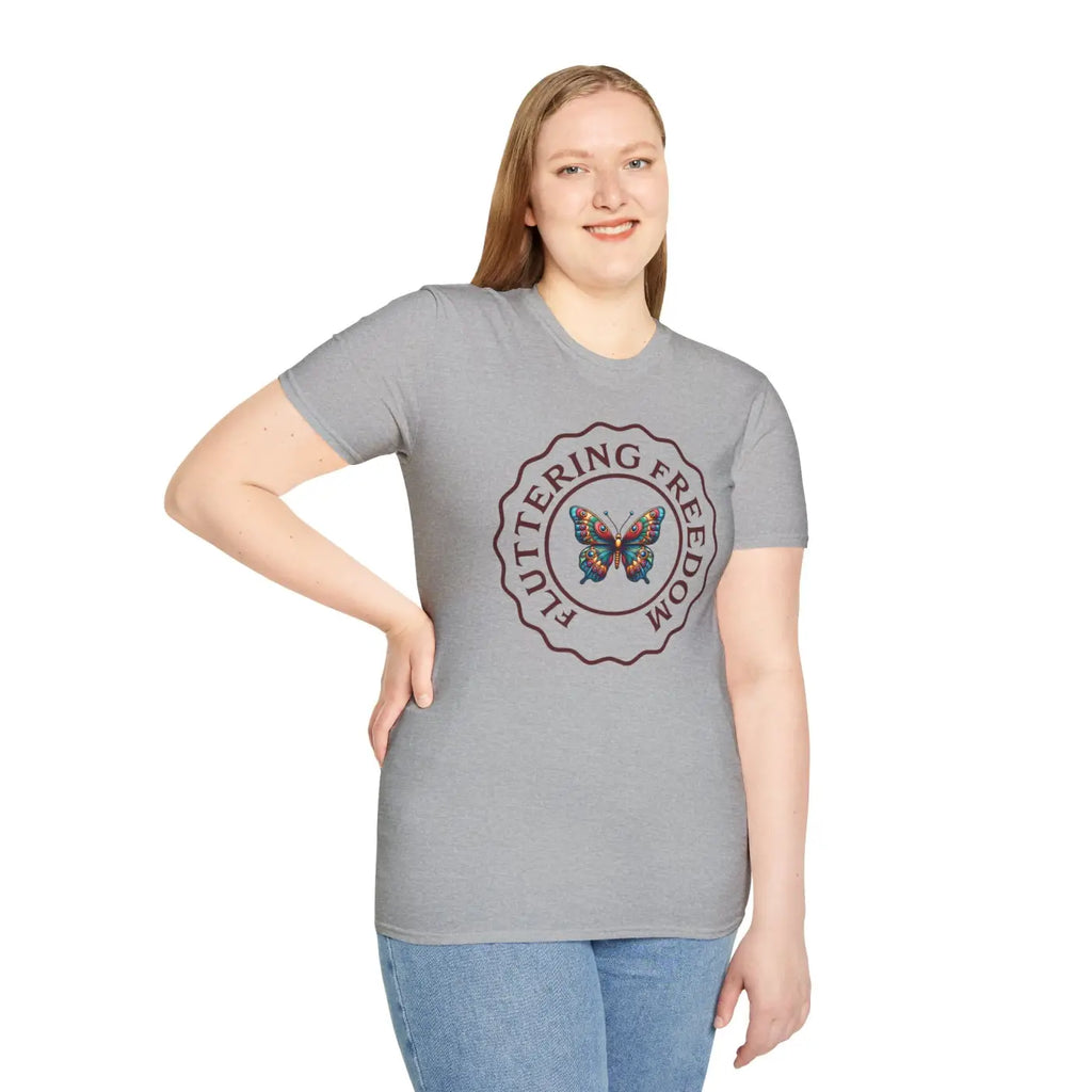 Fluttering Freedom Softstyle T Shirt - Cotton Tee - DipaliZ