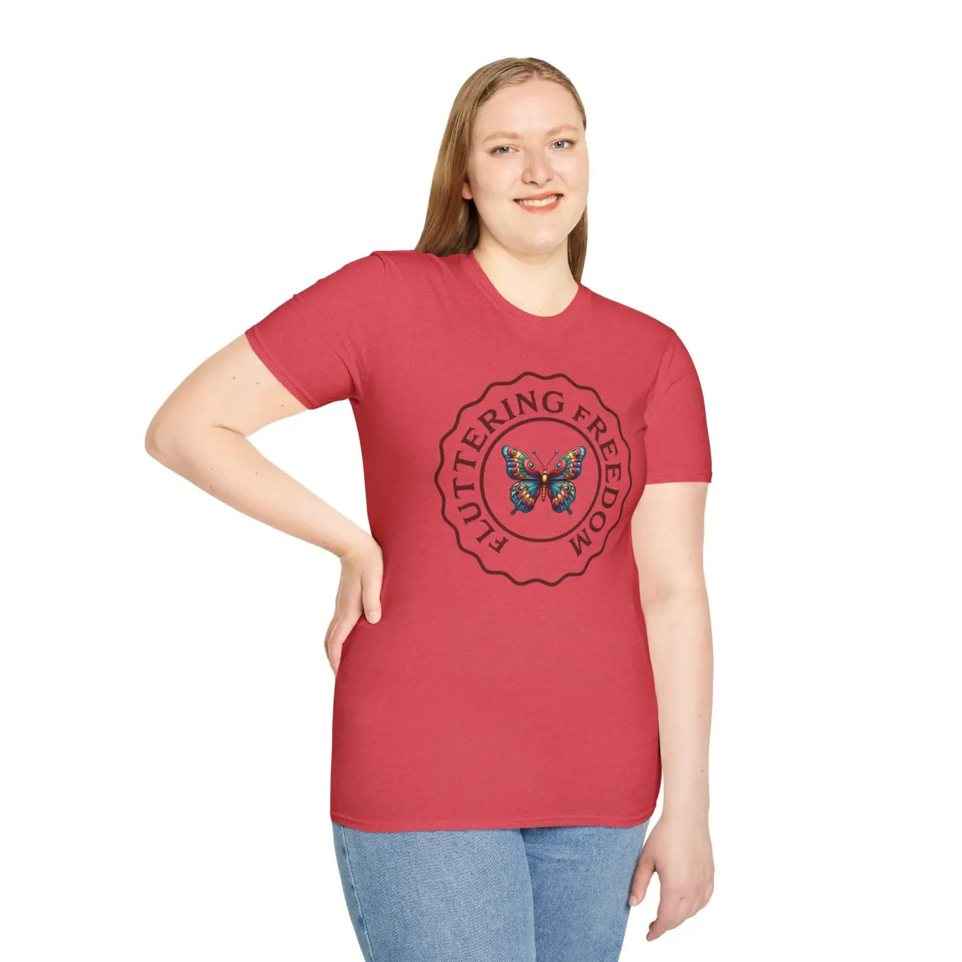Fluttering Freedom Softstyle T Shirt - Cotton Tee - DipaliZ