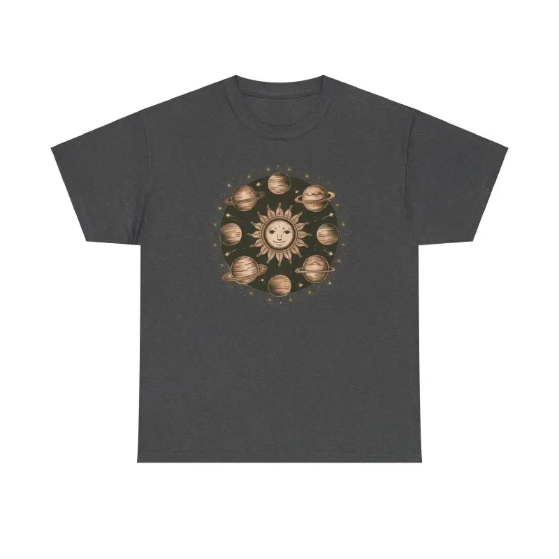 Heavy Cotton Tee - Solar System Design Reinforced Shoulders - DipaliZ