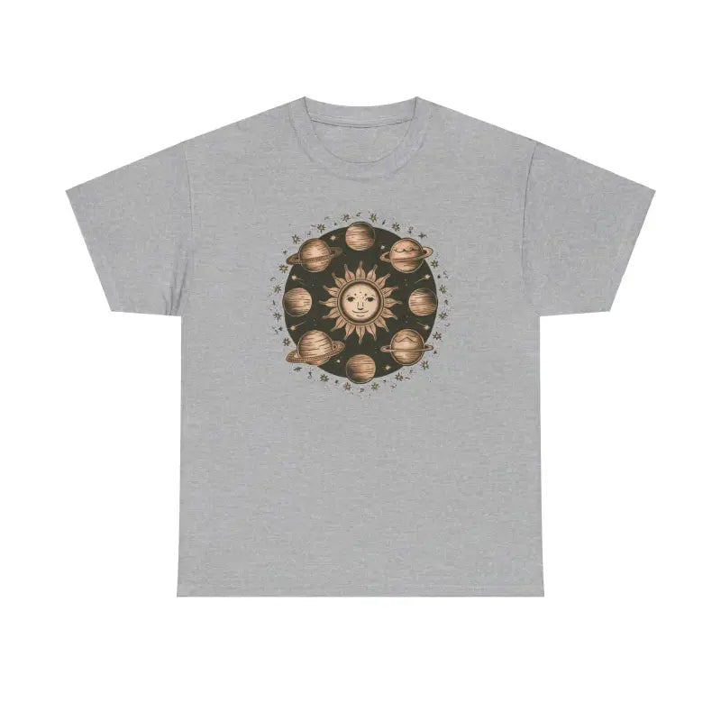 Heavy Cotton Tee - Solar System Design Reinforced Shoulders - DipaliZ