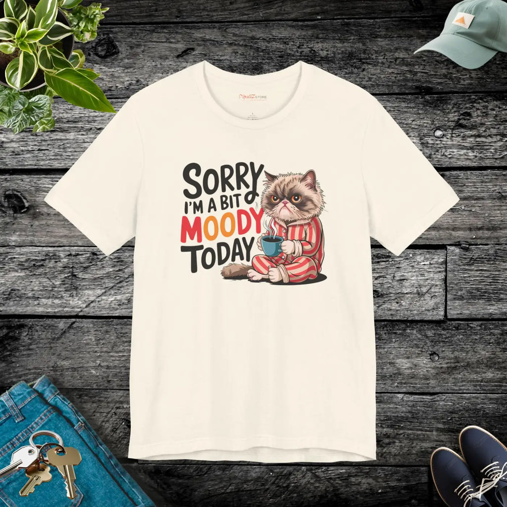 Moody Cat Unisex Jersey Short Sleeve Tee - Soft and Durable - DipaliZ