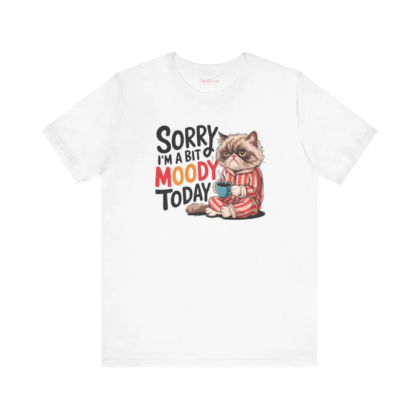 Moody Cat Unisex Jersey Short Sleeve Tee - Soft and Durable - DipaliZ