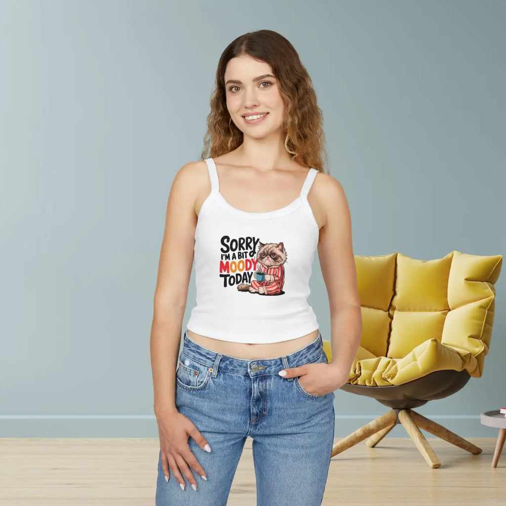 Bit Moody Today Spaghetti Strap Tank - Women's Casual Top - DipaliZ