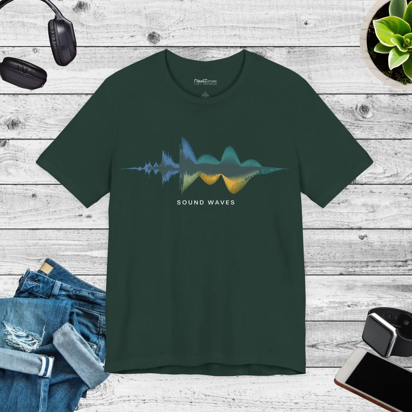 Unisex Jersey Short Sleeve Tee - Sound Waves Design - DipaliZ