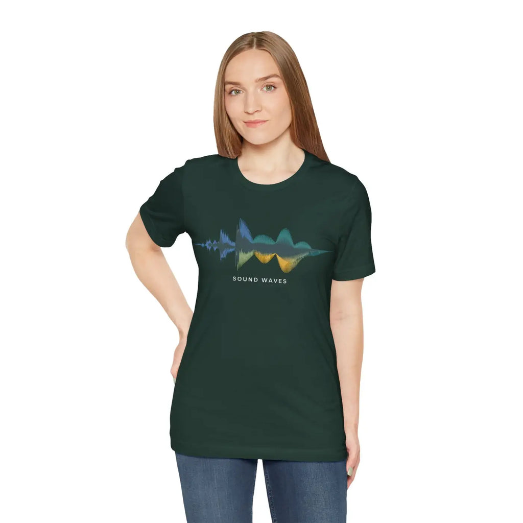 Unisex Jersey Short Sleeve Tee - Sound Waves Design - DipaliZ