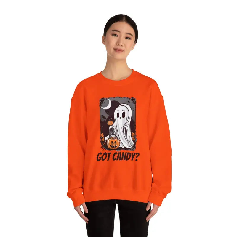 Spooky Candy Ghost Unisex Heavy Sweatshirt - Halloween - DipaliZ