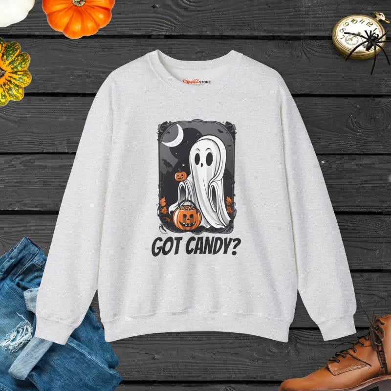 Spooky Candy Ghost Unisex Heavy Sweatshirt - Halloween - DipaliZ