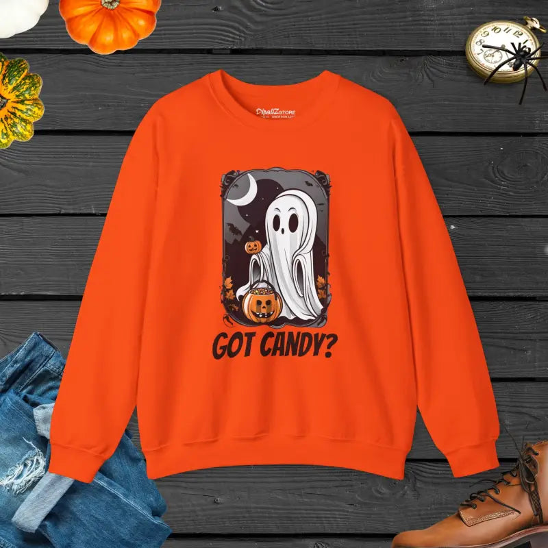 Spooky Candy Ghost Unisex Heavy Sweatshirt - Halloween - DipaliZ