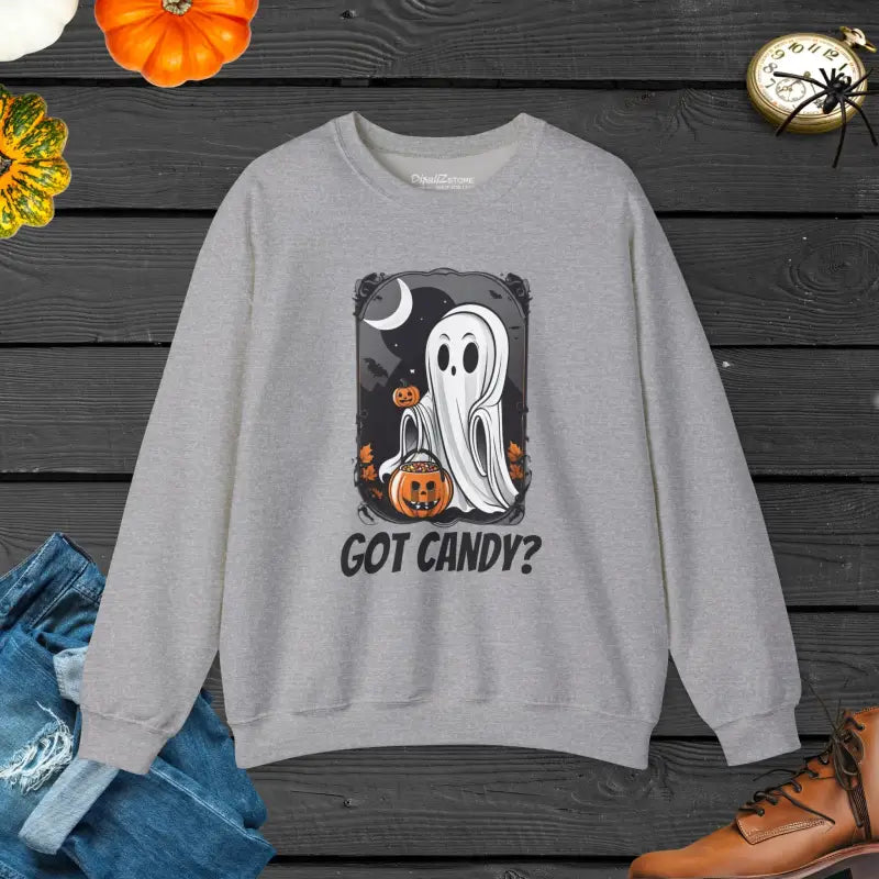 Spooky Candy Ghost Unisex Heavy Sweatshirt - Halloween - DipaliZ