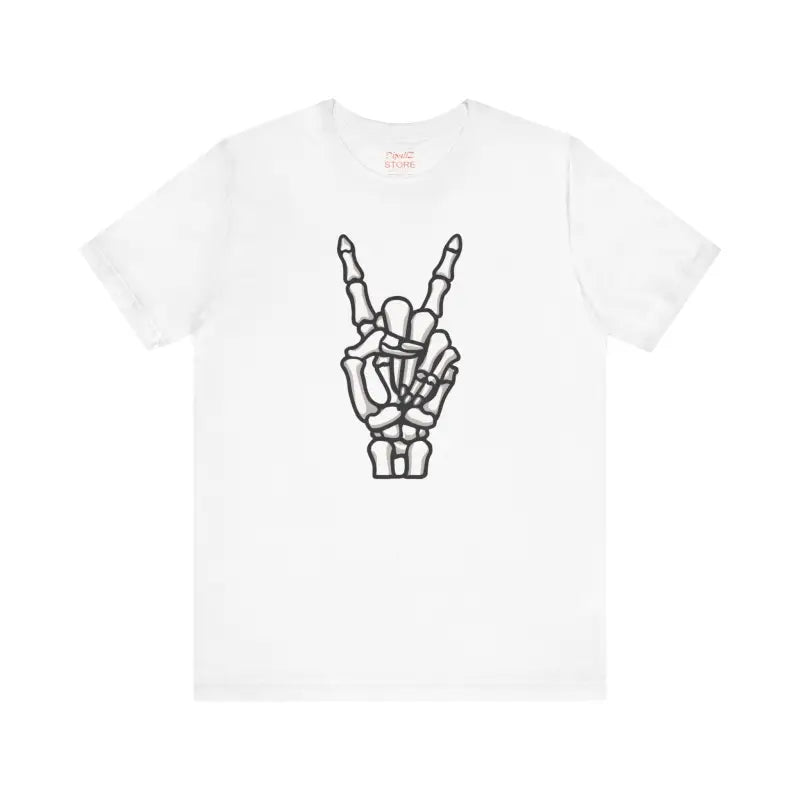 Skeleton Peace Tee - Spooky Chic Style - DipaliZ