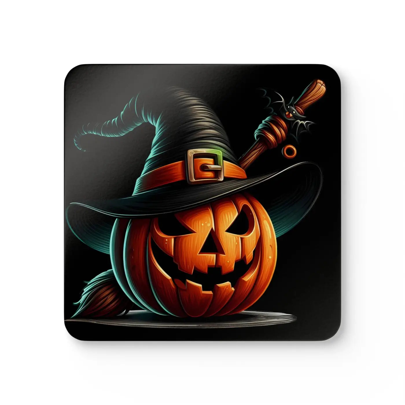 Spooky Jack Corkwood Coaster Set - Halloween Party Decor - DipaliZ