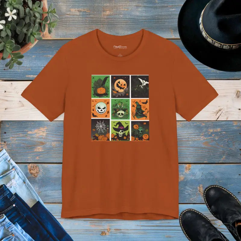 Unisex Jersey Short Sleeve Tee - Halloween Panel Magic - DipaliZ