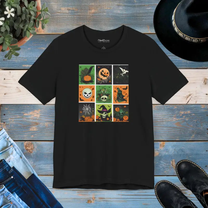 Unisex Jersey Short Sleeve Tee - Halloween Panel Magic - DipaliZ