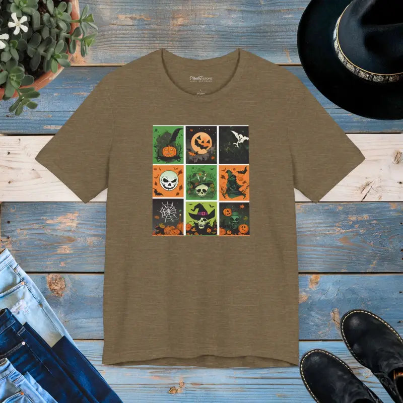 Unisex Jersey Short Sleeve Tee - Halloween Panel Magic - DipaliZ
