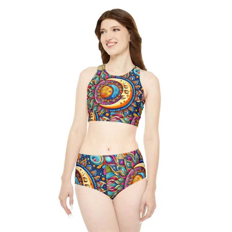 Sporty Sun and Moon Bikini Set - Celestial Vibes - DipaliZ