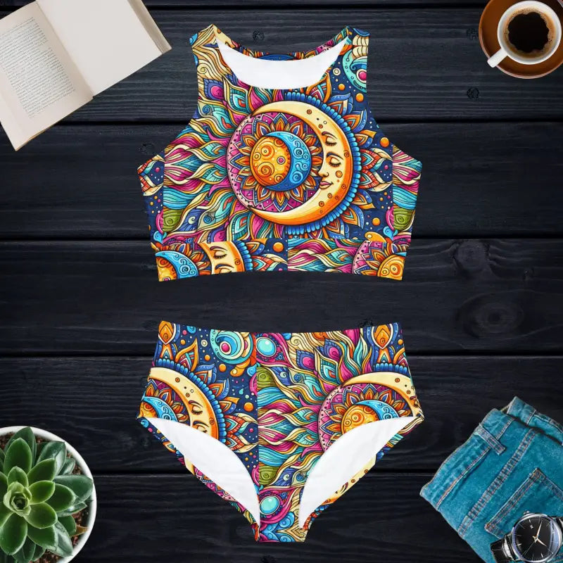 Sporty Sun and Moon Bikini Set - Celestial Vibes - DipaliZ