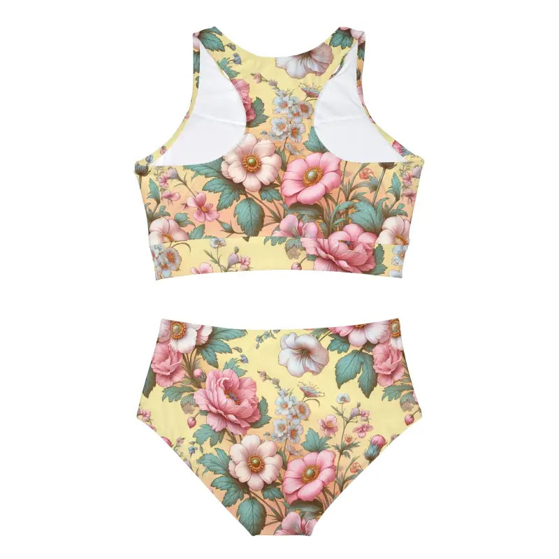 Floral Sport Bikini Set - Vibrant Performance Swimwear - DipaliZ