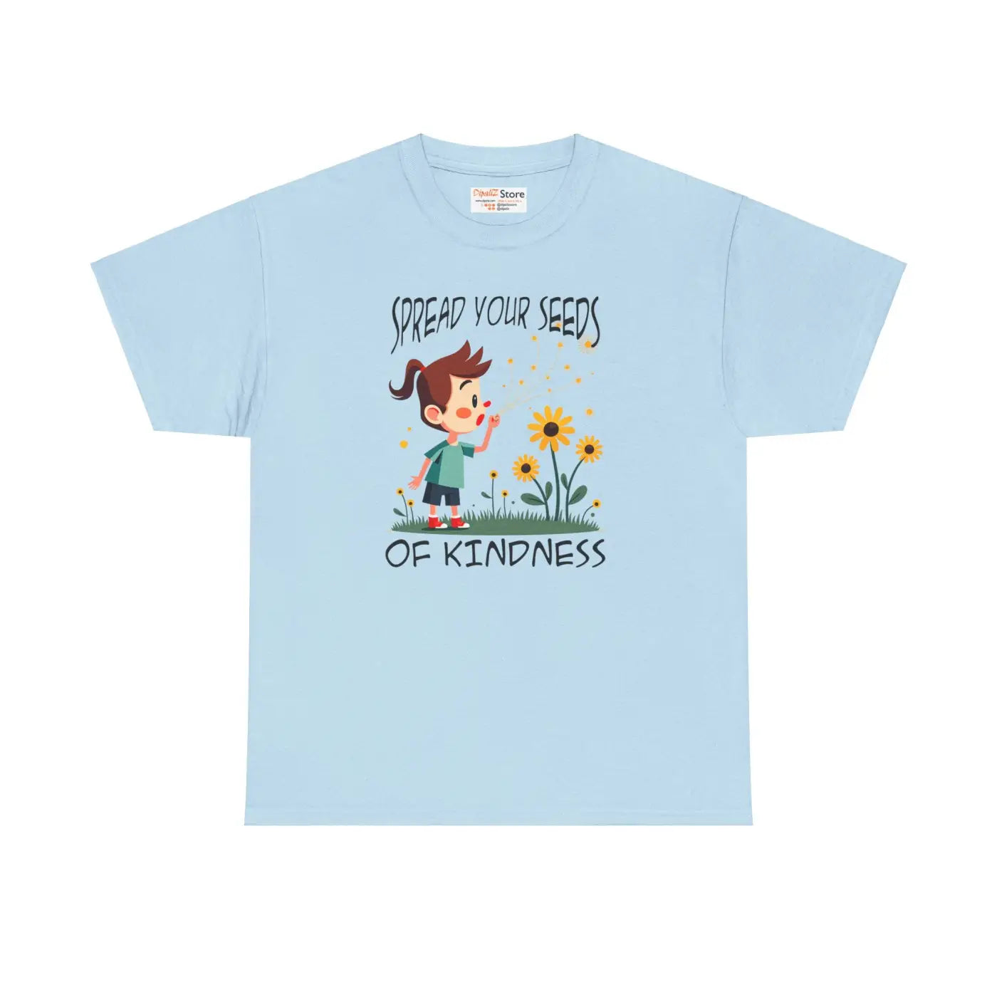 Heavy Cotton Tee - Spread Kindness All-Day Comfort - DipaliZ