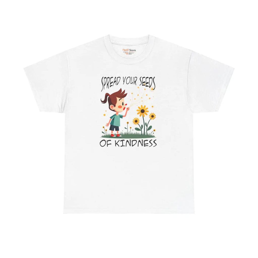Heavy Cotton Tee - Spread Kindness All-Day Comfort - DipaliZ